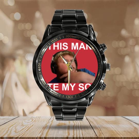 Discover Caseoh This man ate my son funny meme Calendar Steel Band Watch