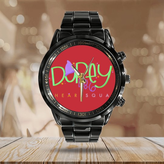 Discover Dopey Challenge ChEAR Squad Calendar Steel Band Watch, WDW Dopey Runner Cheering Family Calendar Steel Band Watch