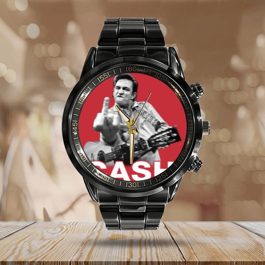 Discover Johnny Cash Unisex Calendar Steel Band Watch: Finger