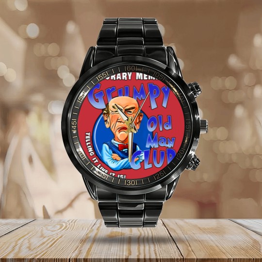 Discover Je.ff Dunham Memes Gru.mpy Old Man Club Calendar Steel Band Watch