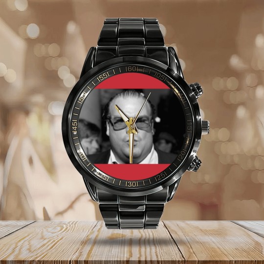 Discover Retro Chris Farley Calendar Steel Band Watch, Chris Farley Vintage Calendar Steel Band Watch