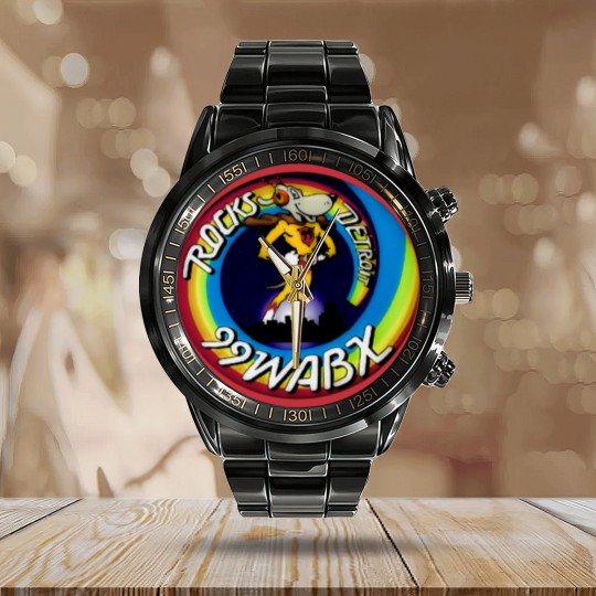 Discover RARE Vintage 1970s WABX Radio Station Detroit Rocks Calendar Steel Band Watch