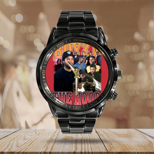 Discover Boyz n the Hood Ice Cube Rap Calendar Steel Band Watch Movie Vintage Style Calendar Steel Band Watch NWA Calendar Steel Band Watch