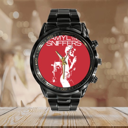 Discover Amyl and The Sniffers Calendar Steel Band Watch