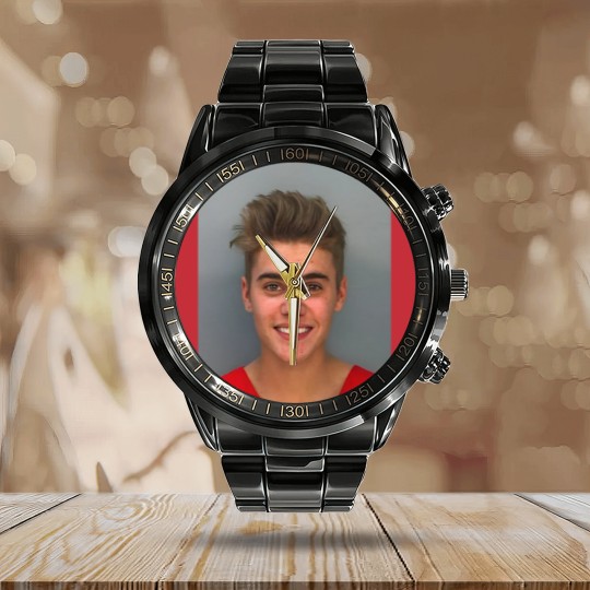 Discover Justin Bieber Mugshot Calendar Steel Band Watch, Justin Bieber Calendar Steel Band Watch