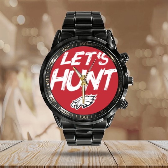 Discover Let's Hunt Eagles Football Design Calendar Steel Band Watch, Philadelphia Calendar Steel Band Watch