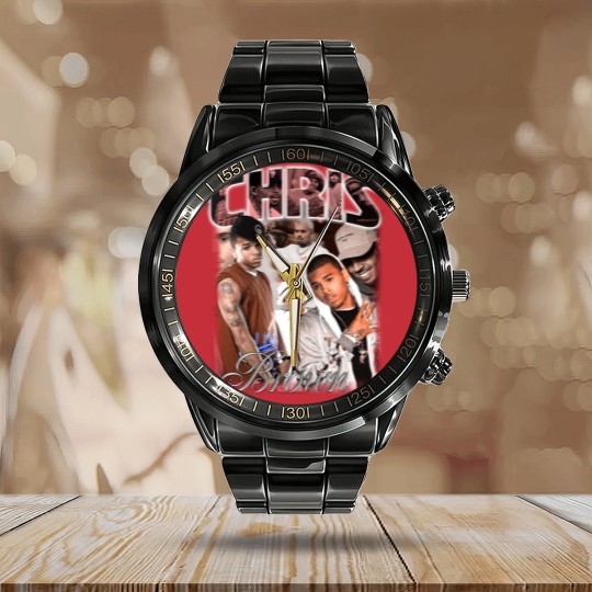 Discover Vintage Chris Brown Calendar Steel Band Watch, Chris Brown Calendar Steel Band Watch, Chris Brown Hip Hop Calendar Steel Band Watch