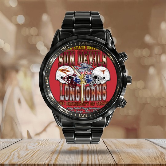 Discover 2025 Chick-fil-A Peach Bowl Matchup Calendar Steel Band Watch Arizonna State Sun Devills