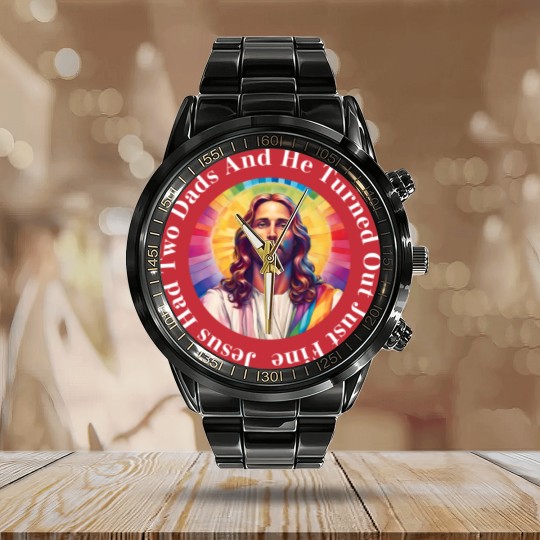 Discover Jesus Pride Calendar Steel Band Watch | LGBTQ+ Jesus | Gay Jesus Calendar Steel Band Watch | Gay Jesus