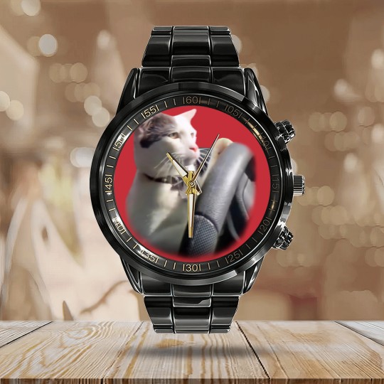 Discover Cat Driving A Car Instagram Katze Calendar Steel Band Watch