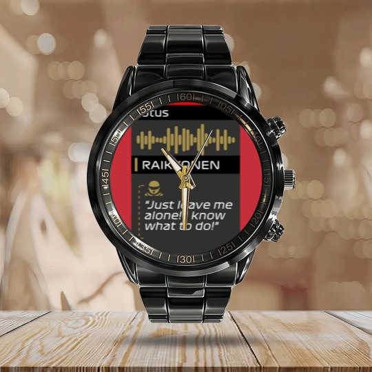 Discover Raikkonen Leave me alone I know what to do radio Calendar Steel Band Watch