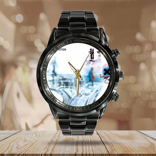 Discover Radiohead Ok Computer Band Calendar Steel Band Watch, Music Lovers Calendar Steel Band Watch