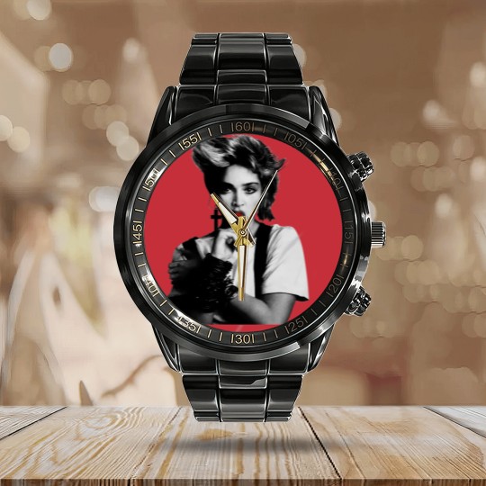 Discover Cool Madonna Lollipop Tour Cotton White Calendar Steel Band Watch