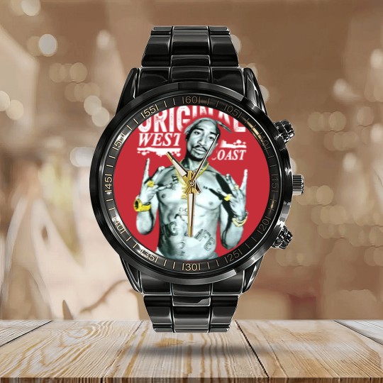 Discover Cool TuPac 90s Rap Calendar Steel Band Watch, 2Pac Calendar Steel Band Watch