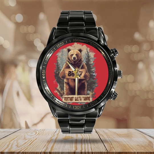 Discover FDT Resist Bear Calendar Steel Band Watch, Foxtrot Delta Tango anti Trump Calendar Steel Band Watch, National Parks
