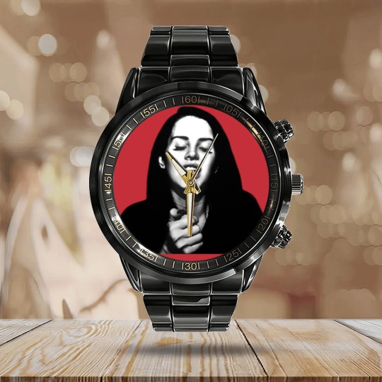 Discover 90s Lana Del Rey Vintage Classic Graphic Calendar Steel Band Watch