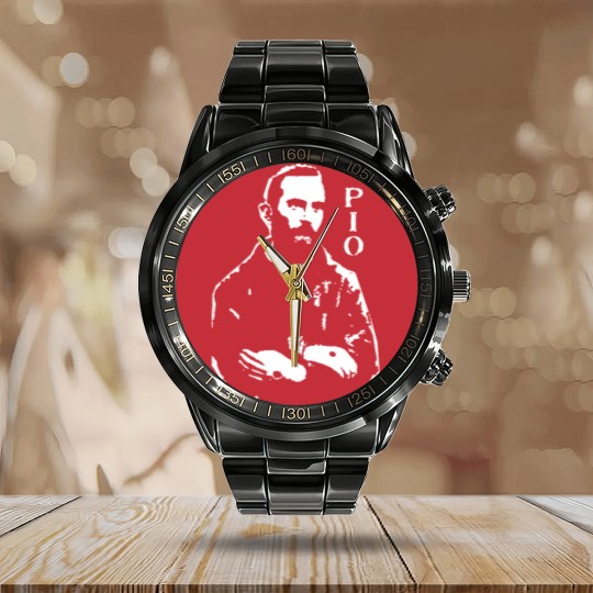 Discover Padre Pio Saint Calendar Steel Band Watch