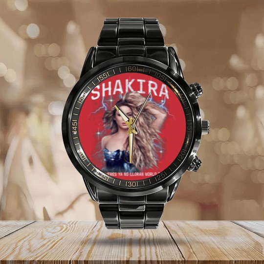 Discover 2024 Shakira Tour Calendar Steel Band Watch, Las Mujeres Ya No Lloran World Tour Calendar Steel Band Watch