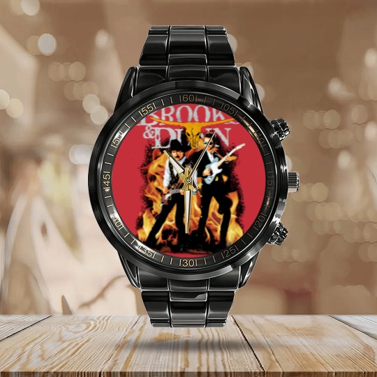 Discover Brooks And Dunn Calendar Steel Band Watch, Vintage Country Concert Unisex Calendar Steel Band Watch