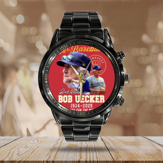 Discover Bob Uecker Baseball 1934-2025 Thank You T- Calendar Steel Band Watch