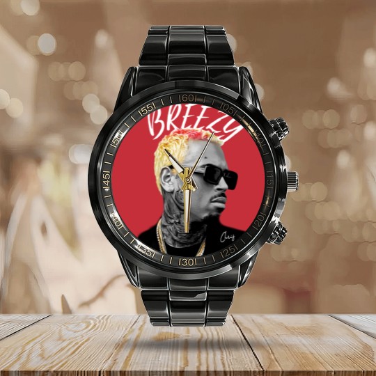 Discover Chris Brown Calendar Steel Band Watch, Chris Brown 11:11 Tour 2024 Calendar Steel Band Watch, Chris Brown Breezy Calendar Steel Band Watch