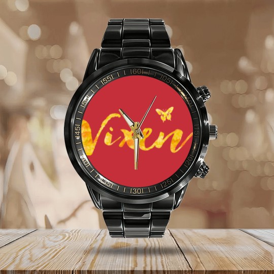 Discover Hotwife Vixen with Butterfly. Calendar Steel Band Watch