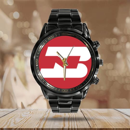 Discover Bn Burlington Northern Railroad Calendar Steel Band Watch