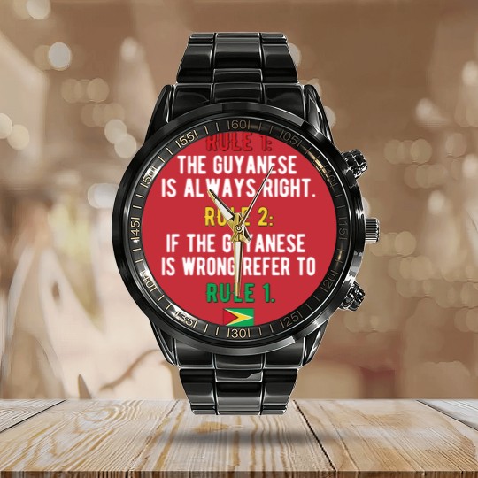 Discover Guyanese Roots Guyana Flag Guyanese Heritage Calendar Steel Band Watch