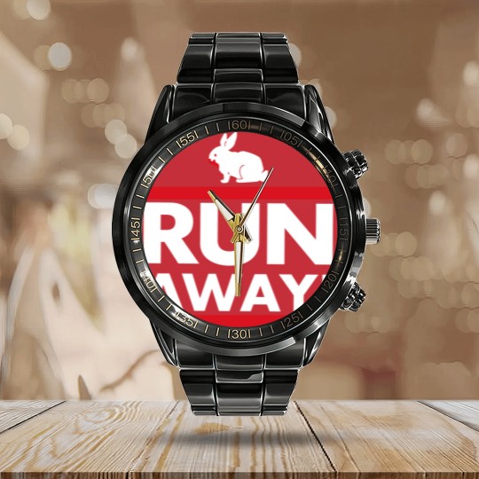 Discover Run Away! Calendar Steel Band Watch, Monty Python, Spamalot Calendar Steel Band Watch