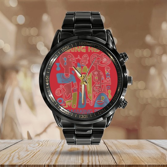Discover Stop Making Sense Talking head retro Calendar Steel Band Watch, Talking head indie shoegaze Calendar Steel Band Watch