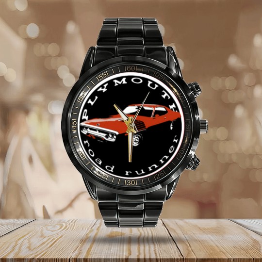 Discover 1972 Plymouth Road Runner Hardtop Calendar Steel Band Watch