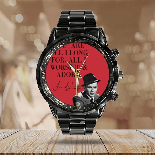 Discover Frank Sinatra Calendar Steel Band Watch, Gift for Her, Moon Calendar Steel Band Watch, Music Calendar Steel Band Watch