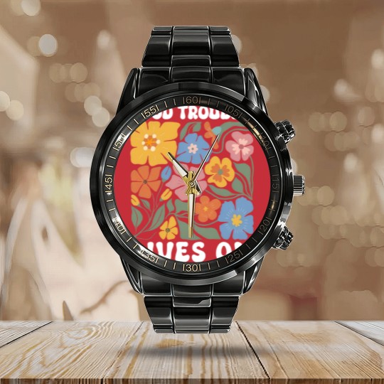 Discover Floral Good Trouble Lives On Calendar Steel Band Watch, Resistance Calendar Steel Band Watch, John Lewis Calendar Steel Band Watch