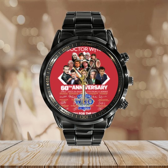 Discover Doctor Who 60th Anniversary 1963-2023 Thank You For The Memorie1 Signature Calendar Steel Band Watch