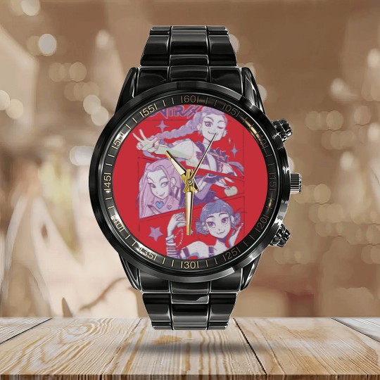 Discover Kpop Demon Hunters Calendar Steel Band Watch, Huntrix Calendar Steel Band Watch