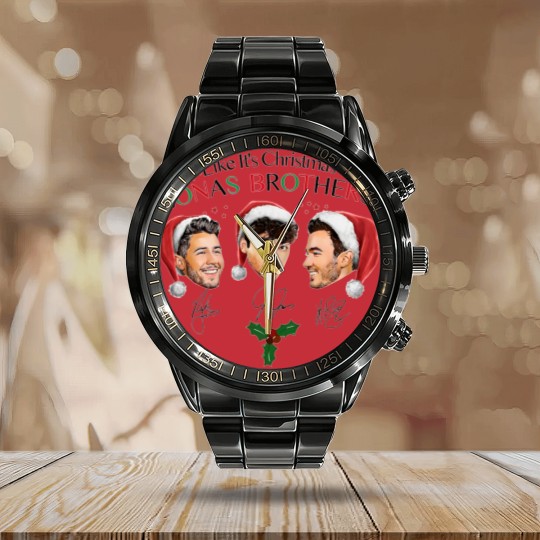 Discover Like It's Christmas Jonas Brothers Calendar Steel Band Watch, Jonas Brothers Unisex Calendar Steel Band Watch