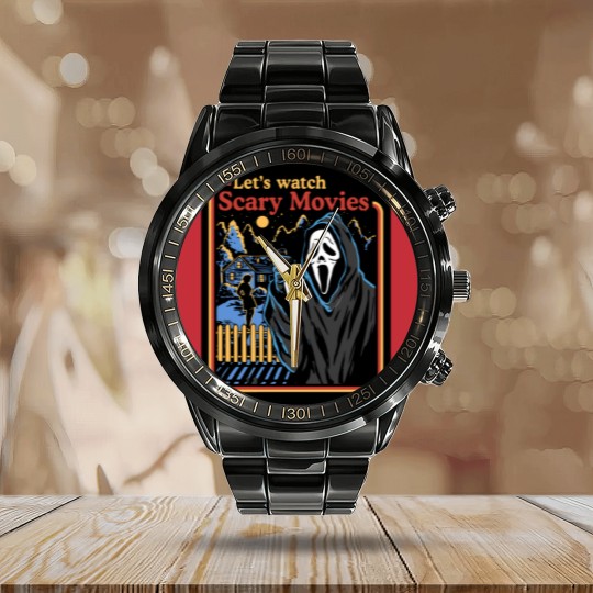 Discover Ghostface Custom Graphic Unisex Calendar Steel Band Watch