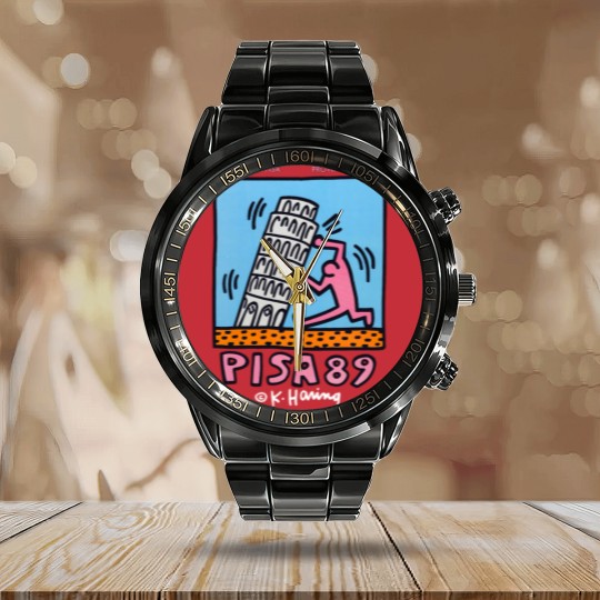 Discover Keith Haring Pisa 89 Calendar Steel Band Watch