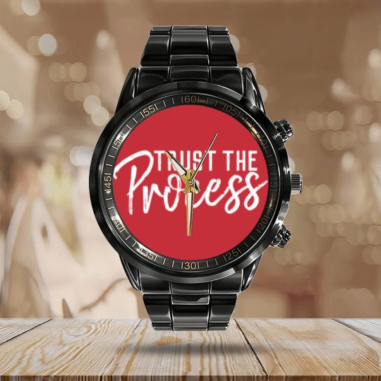 Discover Trust the Process Dark Calendar Steel Band Watch