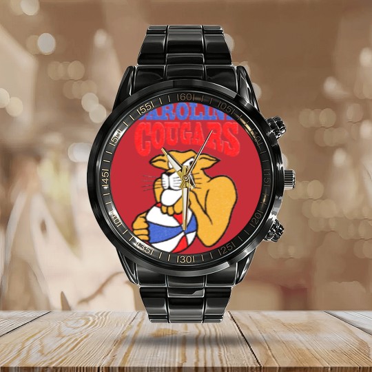 Discover Carolina Cougars Vintage Calendar Steel Band Watch