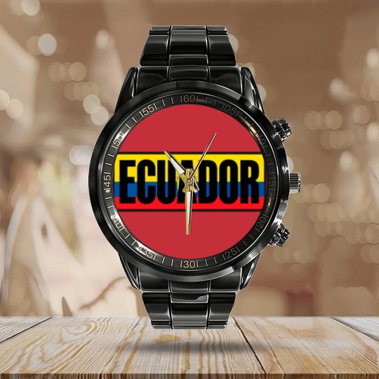 Discover Ecuador Country - Ecuador - Calendar Steel Band Watch