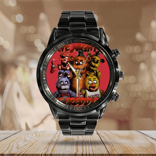 Discover Five Nights At Freddy's Vintage Calendar Steel Band Watch