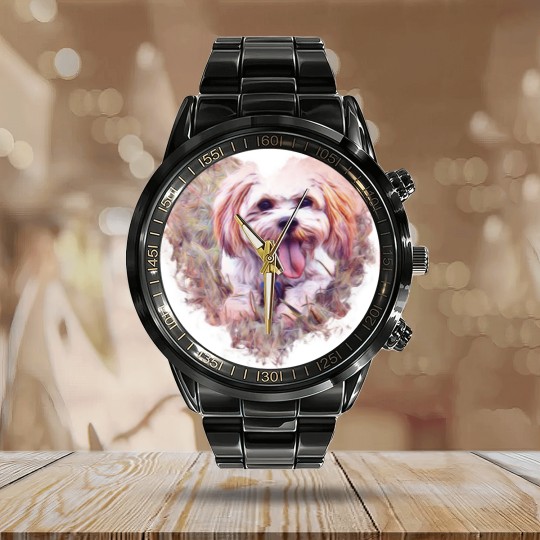 Discover Riley the Cavachon Calendar Steel Band Watch