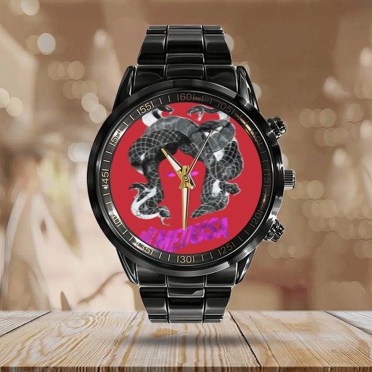 Discover My Girl Medusa Calendar Steel Band Watch Medusa Snake Face Calendar Steel Band Watch