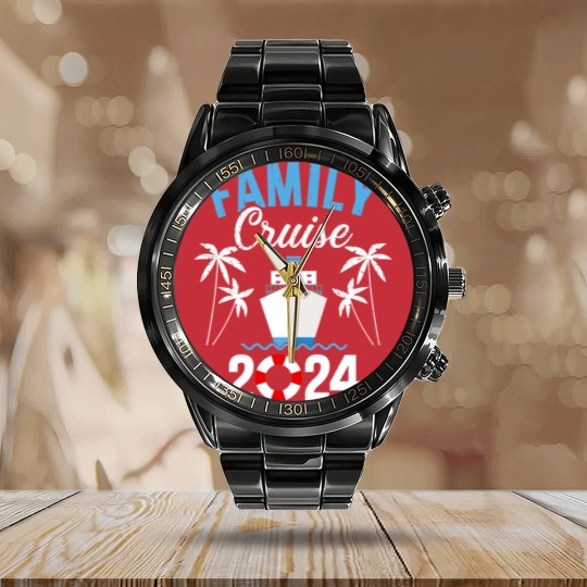Discover Family cruise 2023 for cruising ship vacation Calendar Steel Band Watch