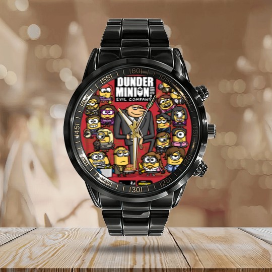 Discover The Office X Minions Characters Calendar Steel Band Watch