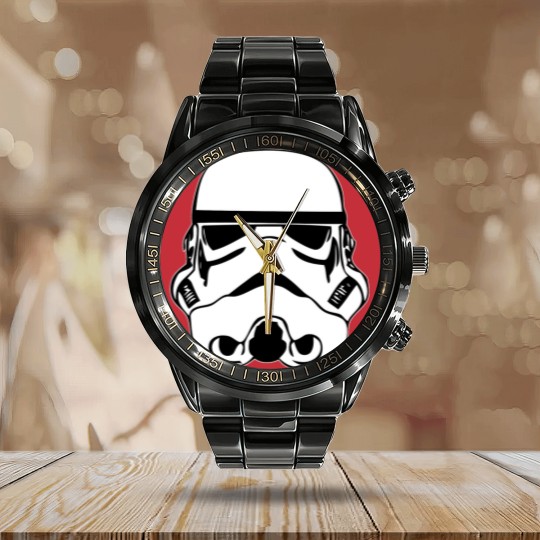 Discover illustration Stormtrooper Drawing Stencil stormtrooper white face star Calendar Steel Band Watch