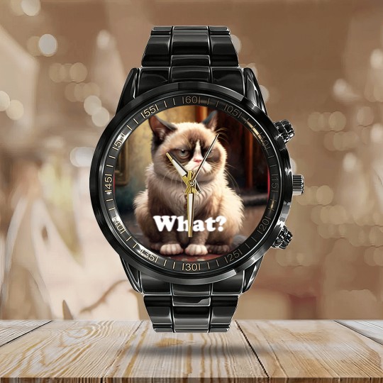 Discover Grumpy Cat Calendar Steel Band Watch