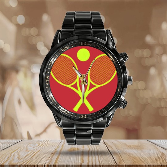 Discover Tennis tennis racket tennis ball Calendar Steel Band Watch