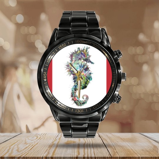Discover Ladies , Seahorse, Seahorse Calendar Steel Band Watch